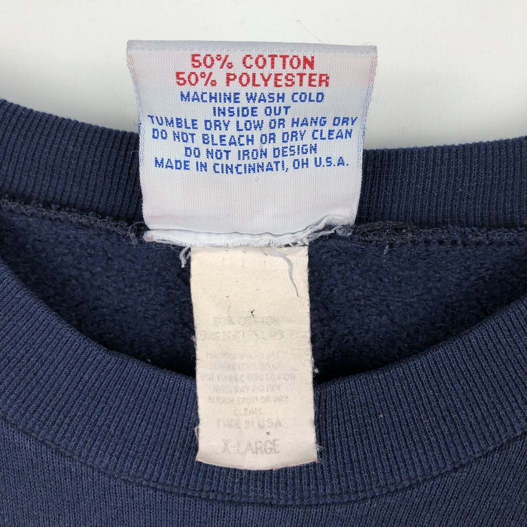 Vintage 90'S Crable Sportswear college sweatshirt, made in the USA, size XL, men's cotton navy blue type Vintage Second Hand