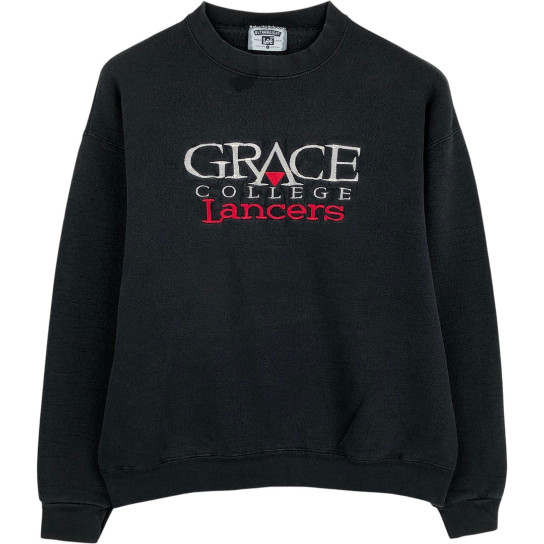 90'S Lee College Sweatshirt, Made in USA, Men's L, Vintage cotton black type Vintage Second Hand