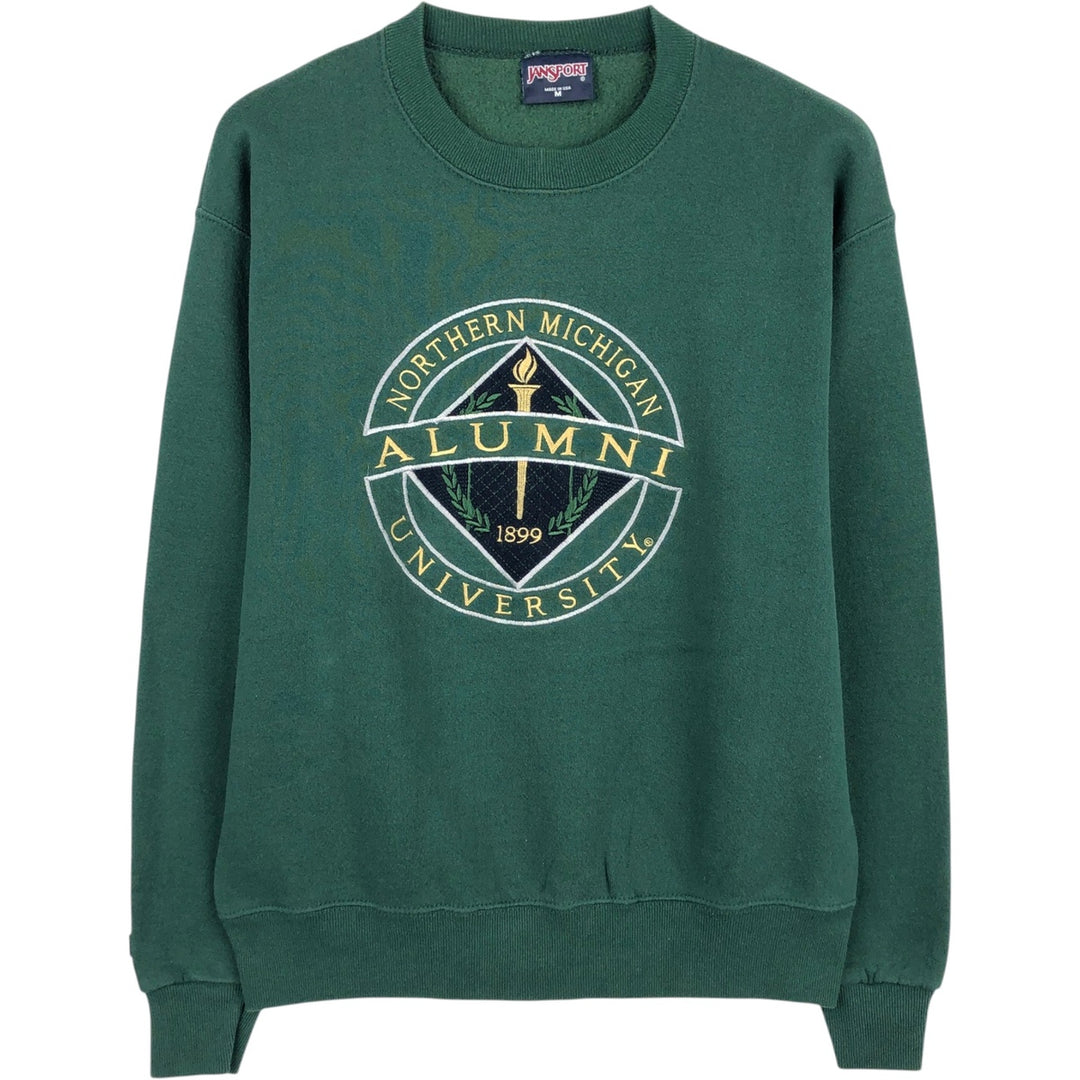 90'S Jansport College Sweatshirt, Made in USA, Vintage cotton Green type dark green Vintage Second Hand