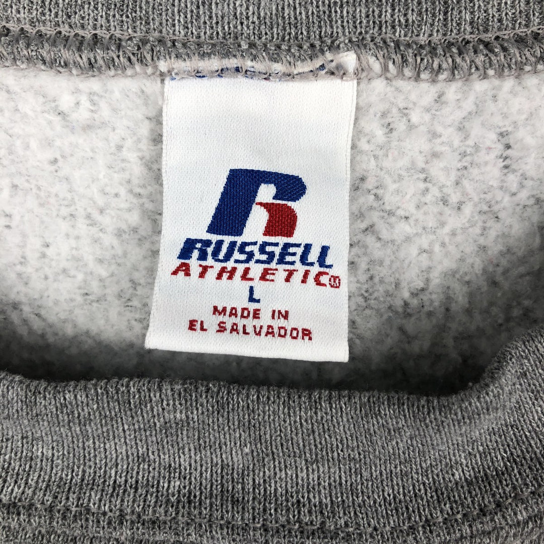 90'S Russell Triple Print College Sweatshirt, Men's Size L (Equivalent), Vintage polyester gray type Vintage Second Hand