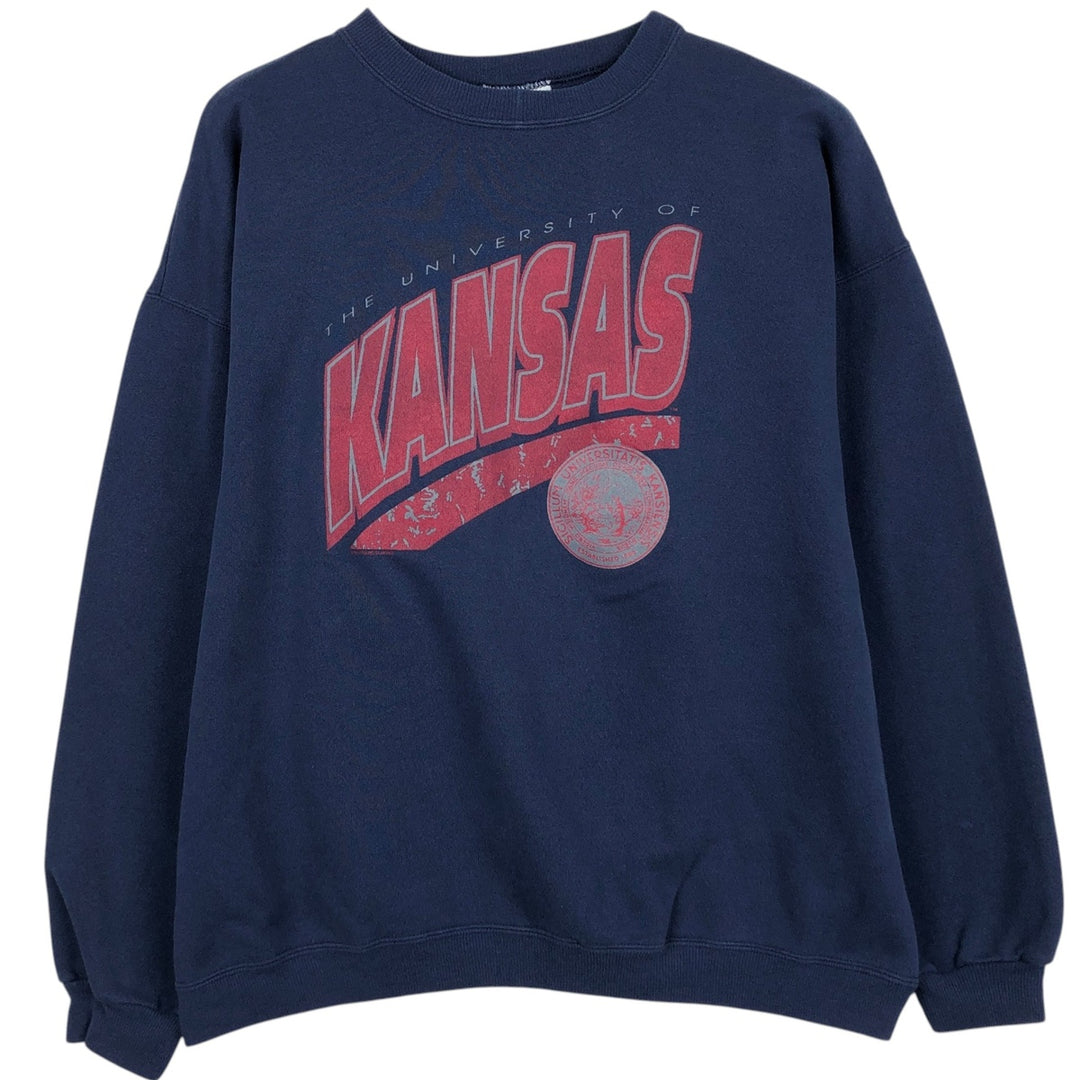 Vintage 90'S Hanes college sweatshirt, size XL, men's cotton navy blue type Vintage Second Hand