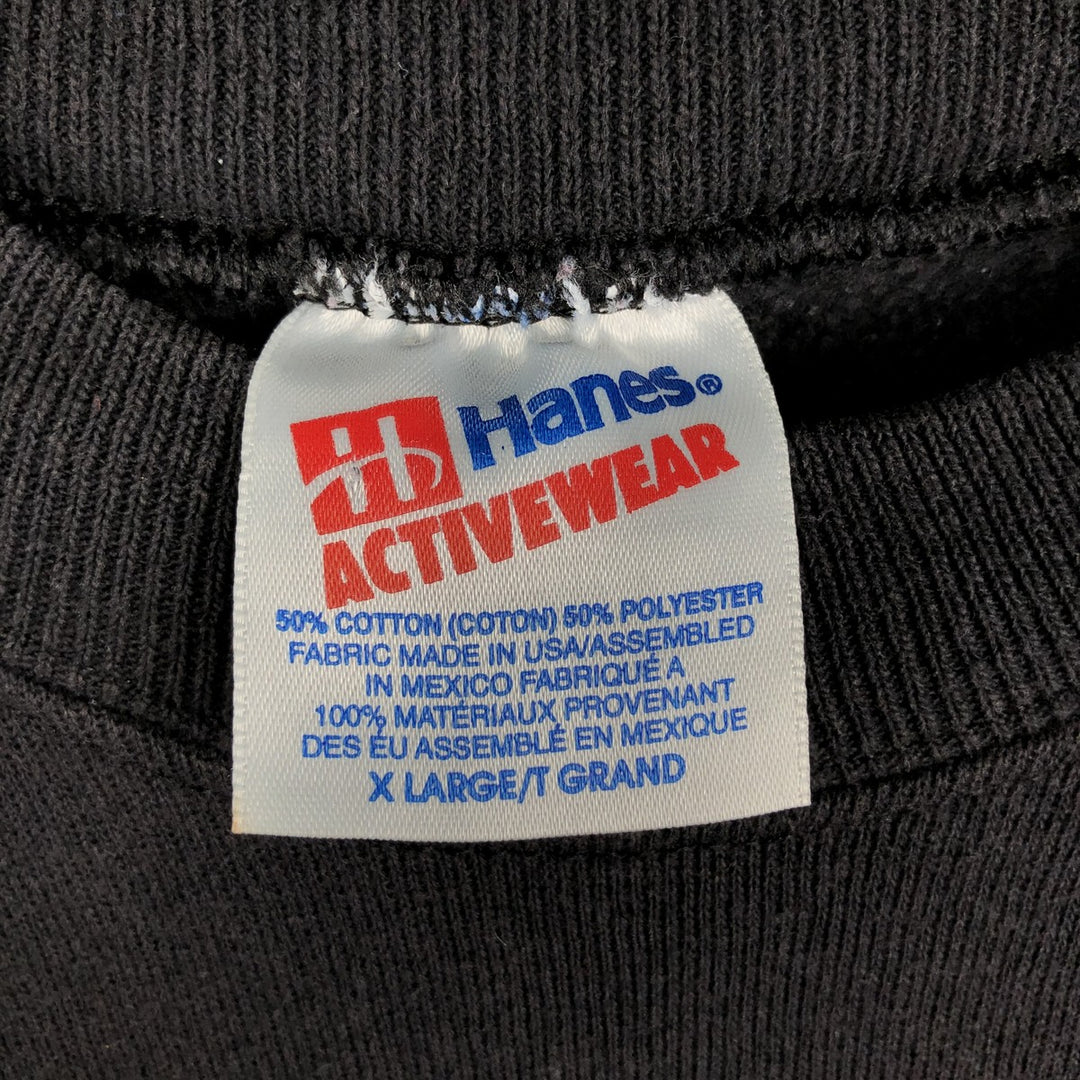 2000'S Hanes College Sweatshirt, Made in USA, Men's Size XL cotton black type Vintage Second Hand