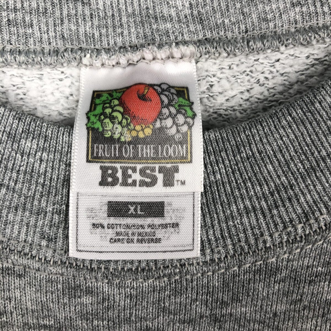 2000'S Fruit of the Loom Best College Sweatshirt (Men's XL equivalent) cotton gray type Vintage Second Hand