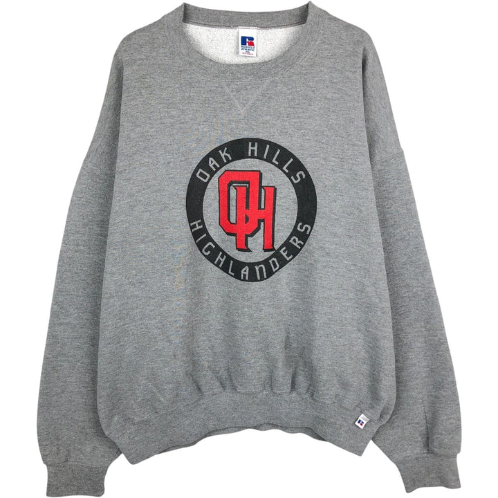 90'S Russell College Sweatshirt, Men's XXL equivalent, Vintage polyester gray type Vintage Second Hand