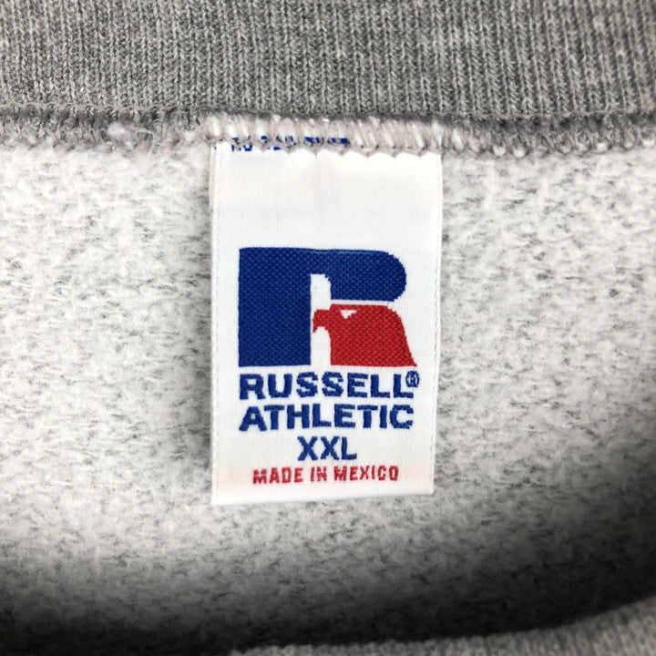 90'S Russell College Sweatshirt, Men's XXL equivalent, Vintage polyester gray type Vintage Second Hand