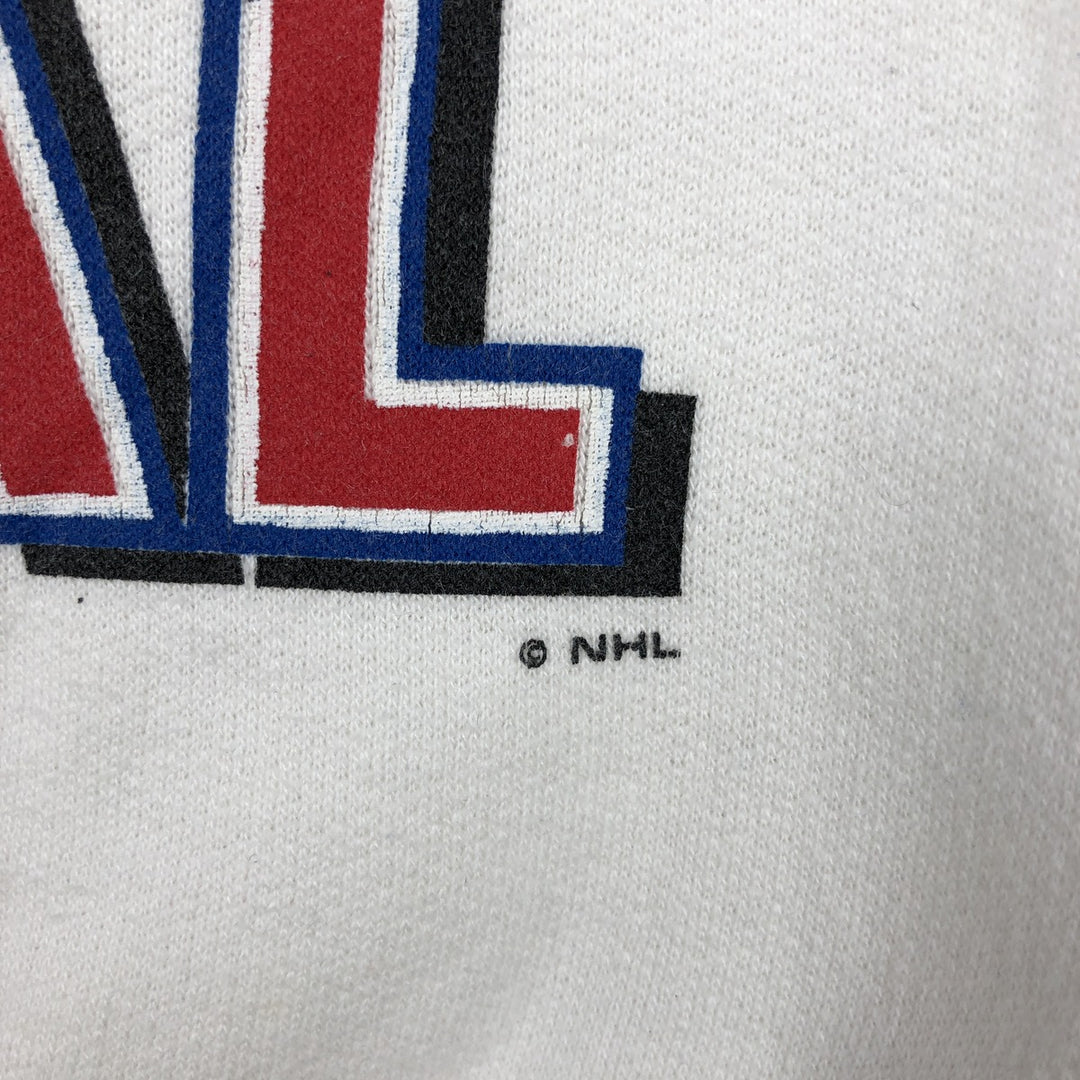 90'S Bulletin Athletic NHL Montreal Canadiens Print Sweatshirt, Made in Canada, Men's Size L (approx.) cotton white type Vintage Second Hand