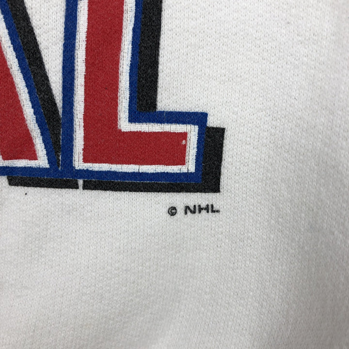 90'S Bulletin Athletic NHL Montreal Canadiens Print Sweatshirt, Made in Canada, Men's Size L (approx.) cotton white type Vintage Second Hand