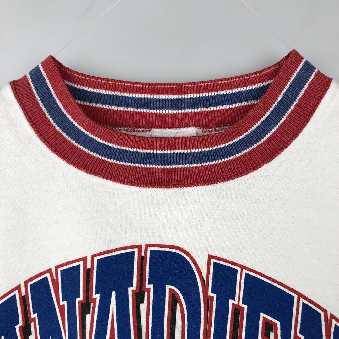 90'S Bulletin Athletic NHL Montreal Canadiens Print Sweatshirt, Made in Canada, Men's Size L (approx.) cotton white type Vintage Second Hand