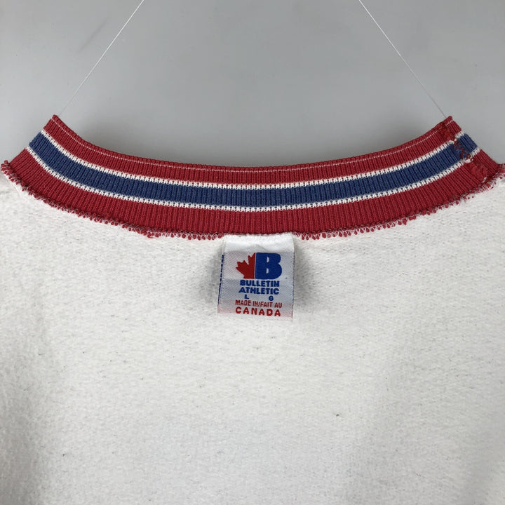 90'S Bulletin Athletic NHL Montreal Canadiens Print Sweatshirt, Made in Canada, Men's Size L (approx.) cotton white type Vintage Second Hand