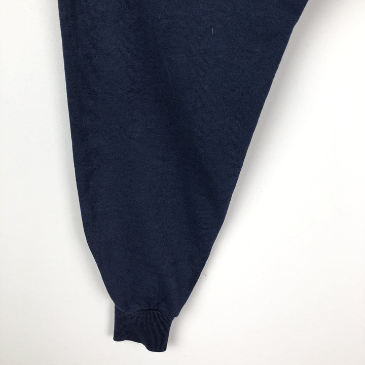 90'S Velva Sheen College Sweatshirt, Made in USA, Men's Size L, Vintage polyester navy blue type Vintage Second Hand