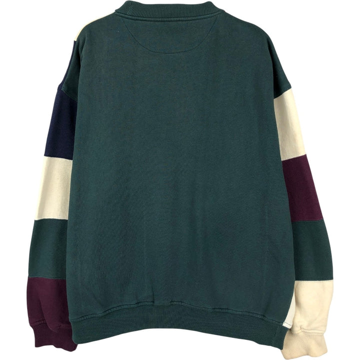 90'S Towncraft Stripe Pattern Crazy Pattern Sweatshirt, Men's Size L (Equivalent), Vintage polyester pale white type Vintage Second Hand