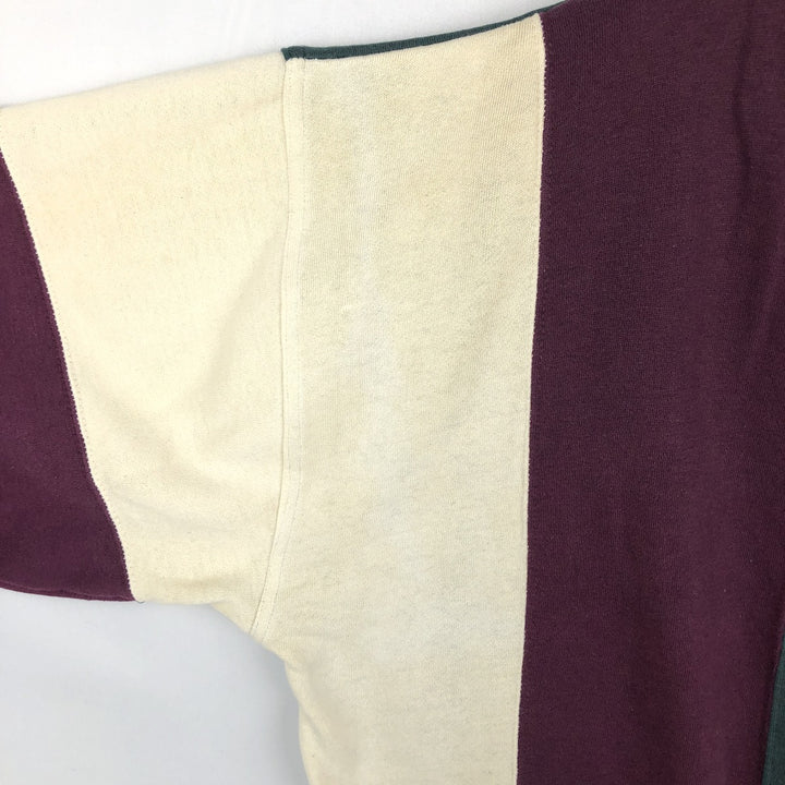 90'S Towncraft Stripe Pattern Crazy Pattern Sweatshirt, Men's Size L (Equivalent), Vintage polyester pale white type Vintage Second Hand