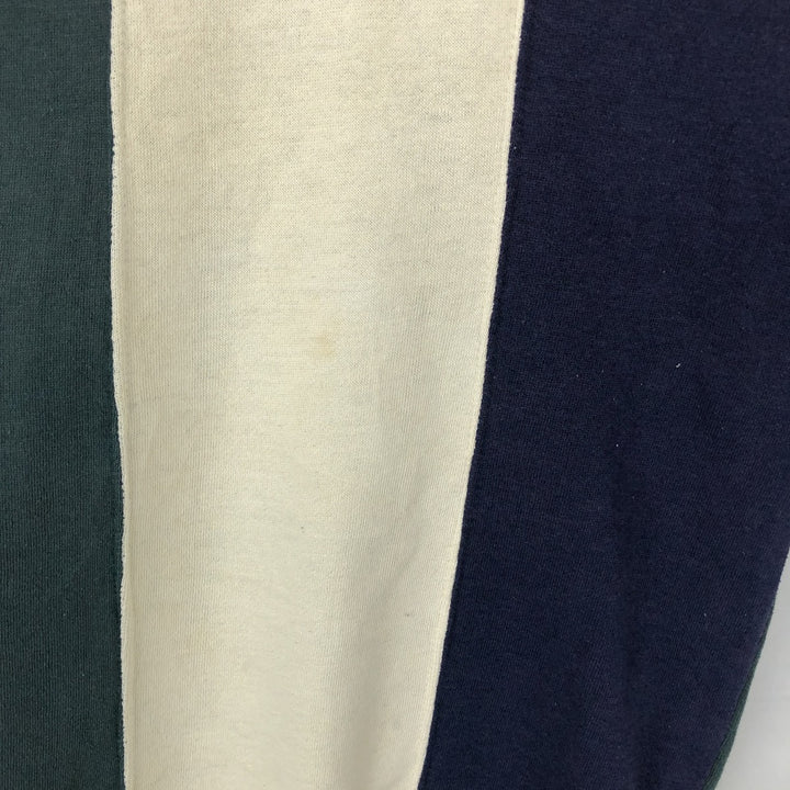 90'S Towncraft Stripe Pattern Crazy Pattern Sweatshirt, Men's Size L (Equivalent), Vintage polyester pale white type Vintage Second Hand