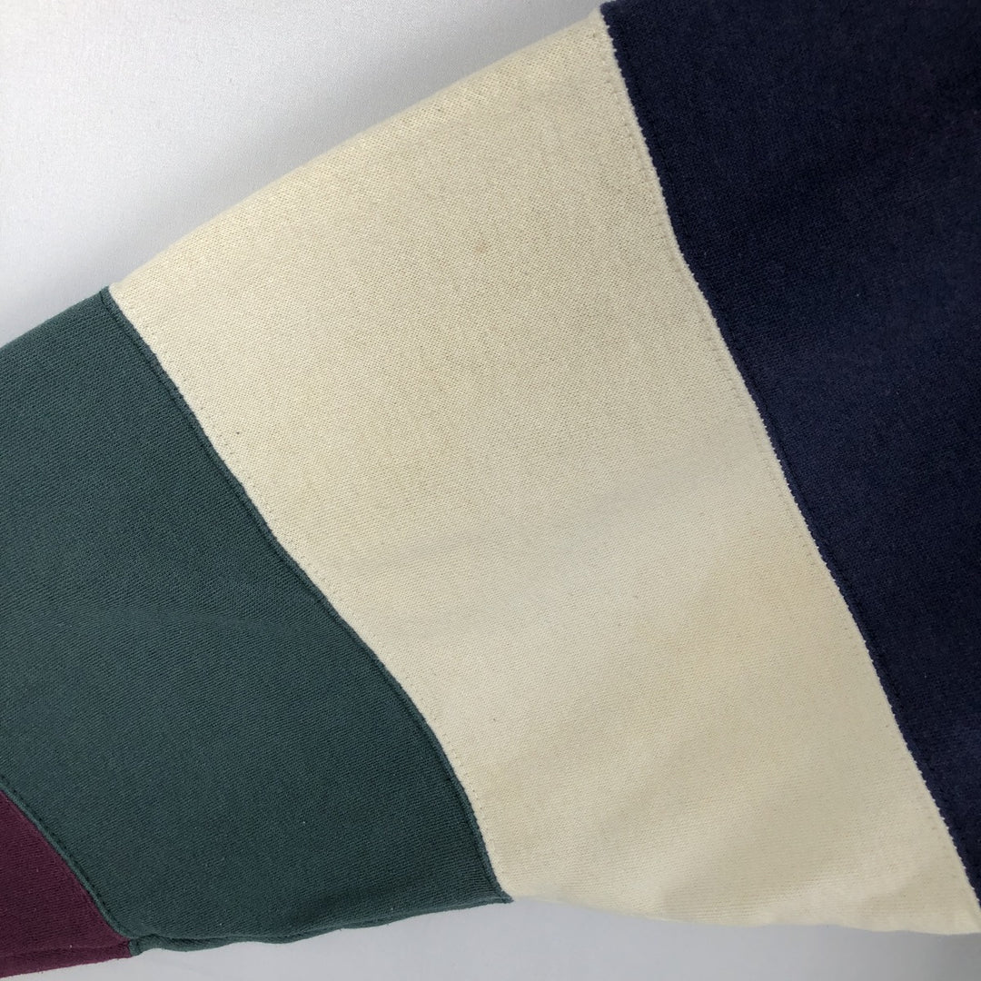 90'S Towncraft Stripe Pattern Crazy Pattern Sweatshirt, Men's Size L (Equivalent), Vintage polyester pale white type Vintage Second Hand