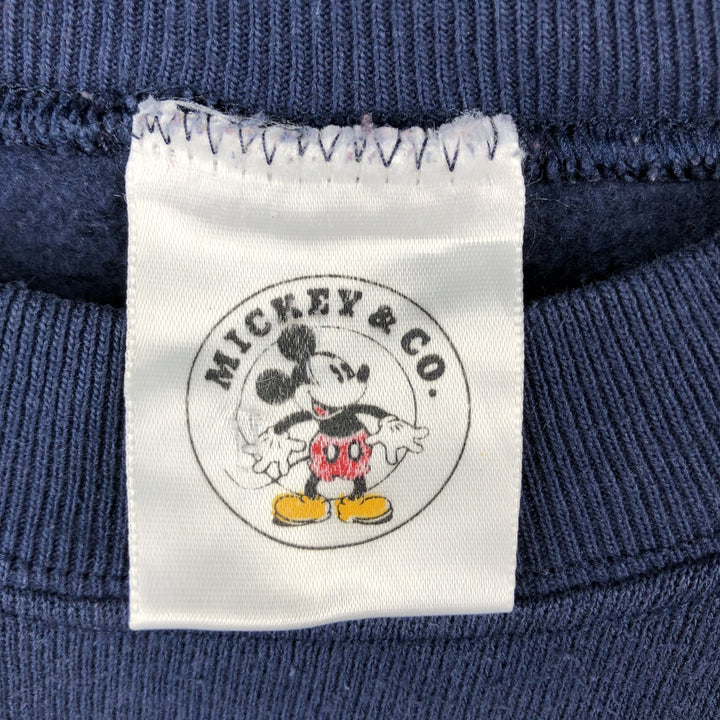 MICKEY&CO. MICKEY MOUSE Mickey Mouse Character Sweatshirt, Made in USA, Men's XL equivalent. cotton navy blue type Vintage Second Hand