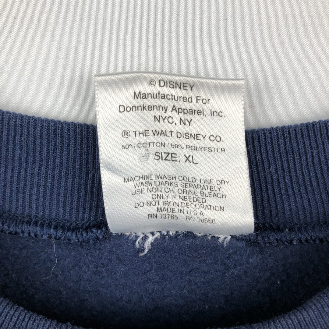 MICKEY&CO. MICKEY MOUSE Mickey Mouse Character Sweatshirt, Made in USA, Men's XL equivalent. cotton navy blue type Vintage Second Hand