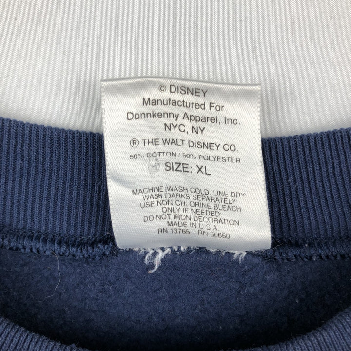 MICKEY&CO. MICKEY MOUSE Mickey Mouse Character Sweatshirt, Made in USA, Men's XL equivalent. cotton navy blue type Vintage Second Hand