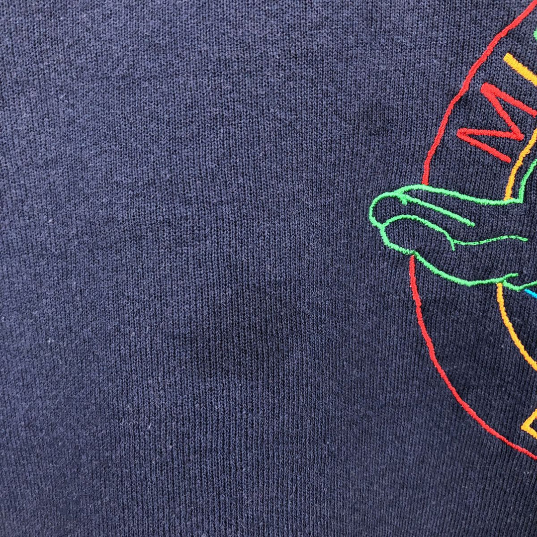 MICKEY&CO. MICKEY MOUSE Mickey Mouse Character Sweatshirt, Made in USA, Men's XL equivalent. cotton navy blue type Vintage Second Hand