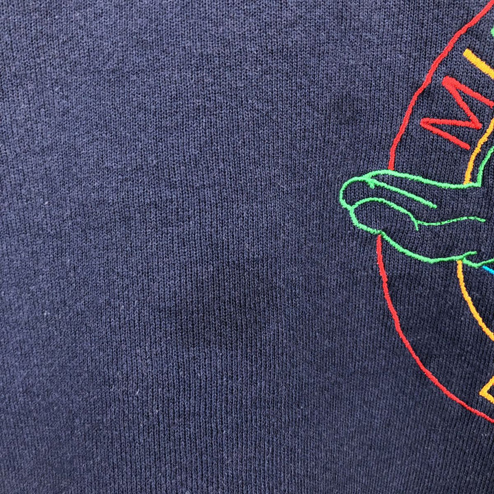 MICKEY&CO. MICKEY MOUSE Mickey Mouse Character Sweatshirt, Made in USA, Men's XL equivalent. cotton navy blue type Vintage Second Hand