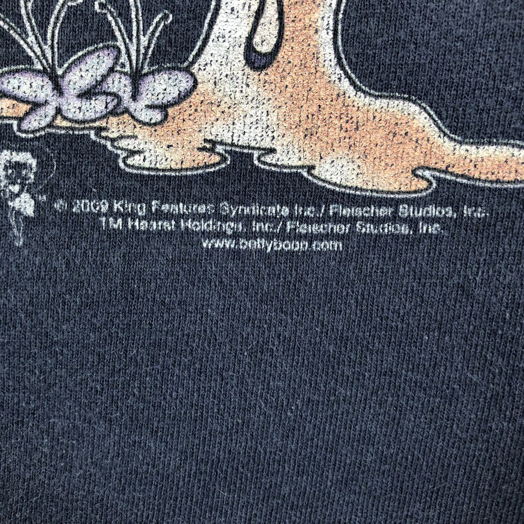 2000'S Delta Betty Boop character sweatshirt, men's size L (approx.) cotton navy blue type Vintage Second Hand