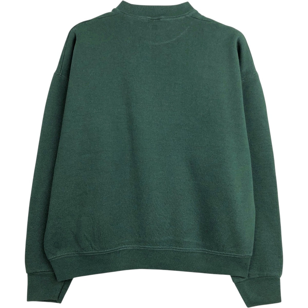 90'S MICKEY and CO. MICKEY MOUSE character sweatshirt, made in USA, men's size L equivalent. cotton dark green Vintage Second Hand