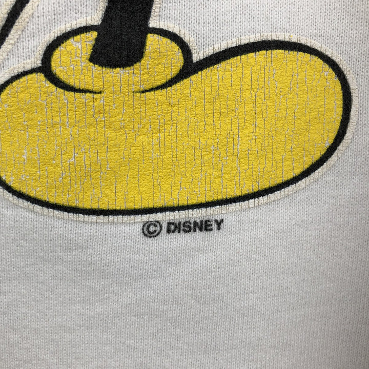 90'S Velva Sheen MICKEY MOUSE character sweatshirt, made in USA, men's size M equivalent. polyester white type Vintage Second Hand