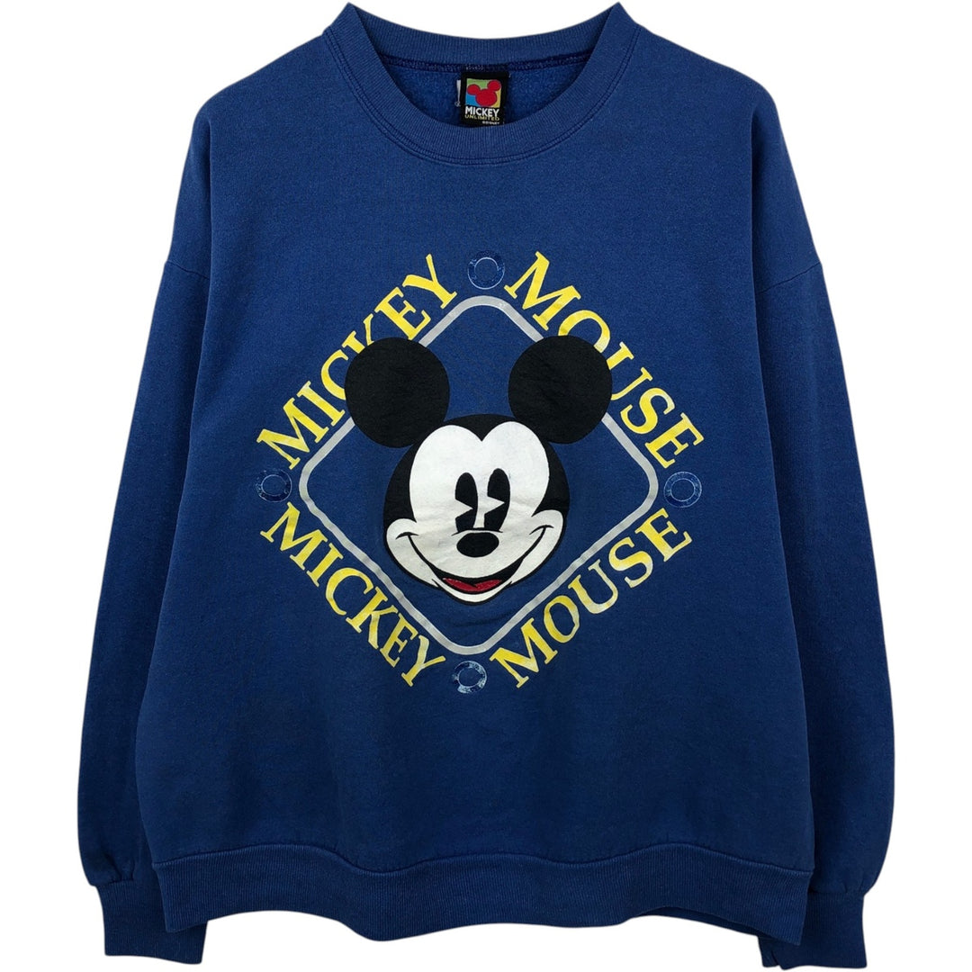 Vintage 90'S MICKEY UNLIMITED Mickey Mouse character sweatshirt, men's size XL unclear blue type Vintage Second Hand