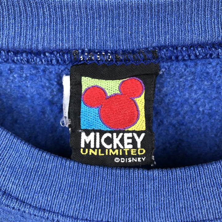 Vintage 90'S MICKEY UNLIMITED Mickey Mouse character sweatshirt, men's size XL unclear blue type Vintage Second Hand