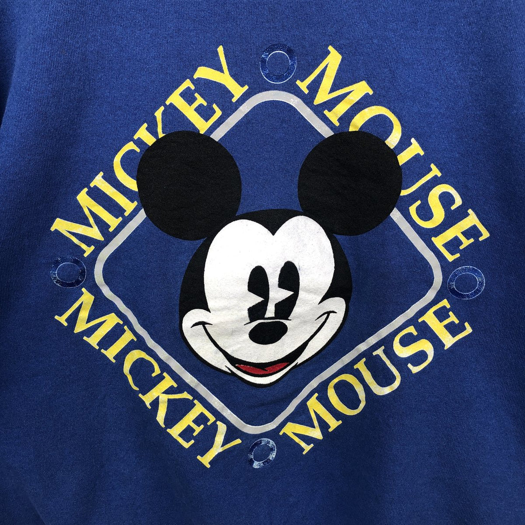 Vintage 90'S MICKEY UNLIMITED Mickey Mouse character sweatshirt, men's size XL unclear blue type Vintage Second Hand