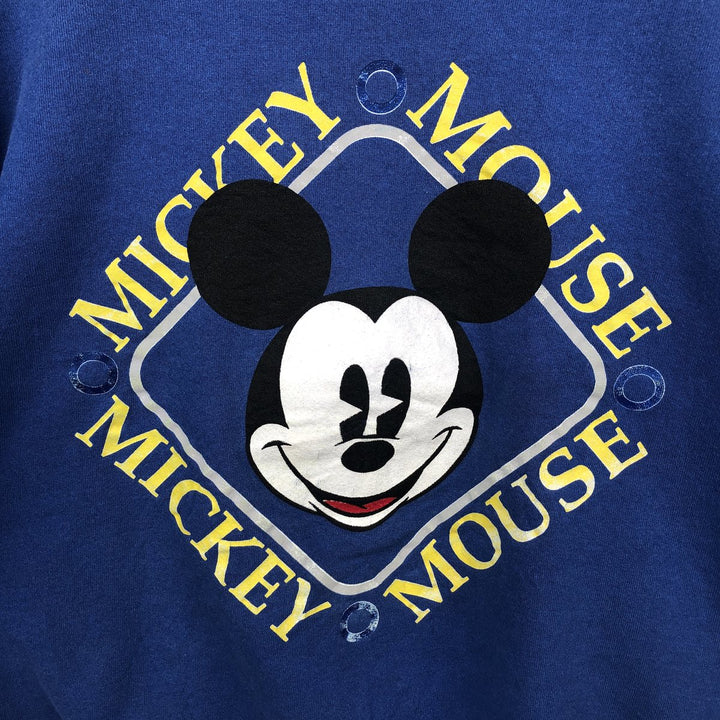 Vintage 90'S MICKEY UNLIMITED Mickey Mouse character sweatshirt, men's size XL unclear blue type Vintage Second Hand