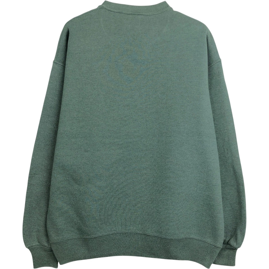 90'S Jerseys University of Oregon Rose Bowl College Character Sweatshirt, Made in USA, Men's Size L (approx.) polyester Green type dark green Vintage Second Hand