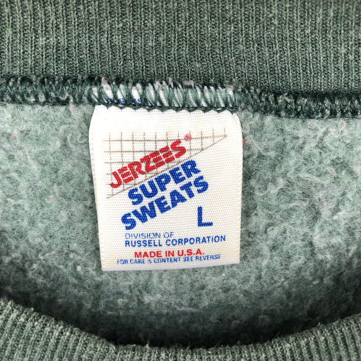 90'S Jerseys University of Oregon Rose Bowl College Character Sweatshirt, Made in USA, Men's Size L (approx.) polyester Green type dark green Vintage Second Hand