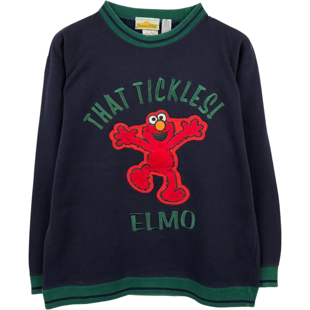 90'S Sesame Street Elmo Character Sweatshirt, Men's Size M (approx.), Vintage cotton navy blue type Vintage Second Hand