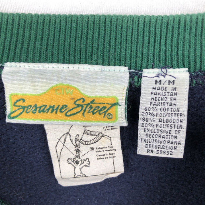 90'S Sesame Street Elmo Character Sweatshirt, Men's Size M (approx.), Vintage cotton navy blue type Vintage Second Hand