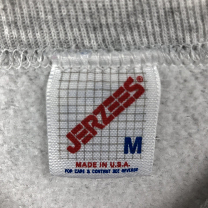 Vintage 90'S Jerzees printed sweatshirt, made in the USA, size M, men's cotton gray type Vintage Second Hand