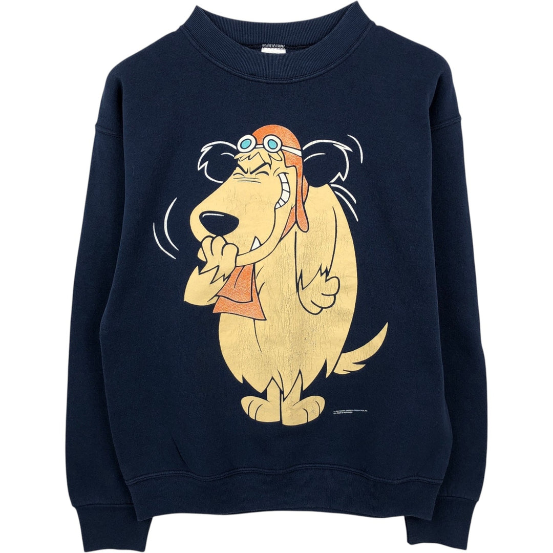 90'S Fruit of the Loom Wacky Races Muttley Character Sweatshirt (Made in USA) cotton navy blue type Vintage Second Hand