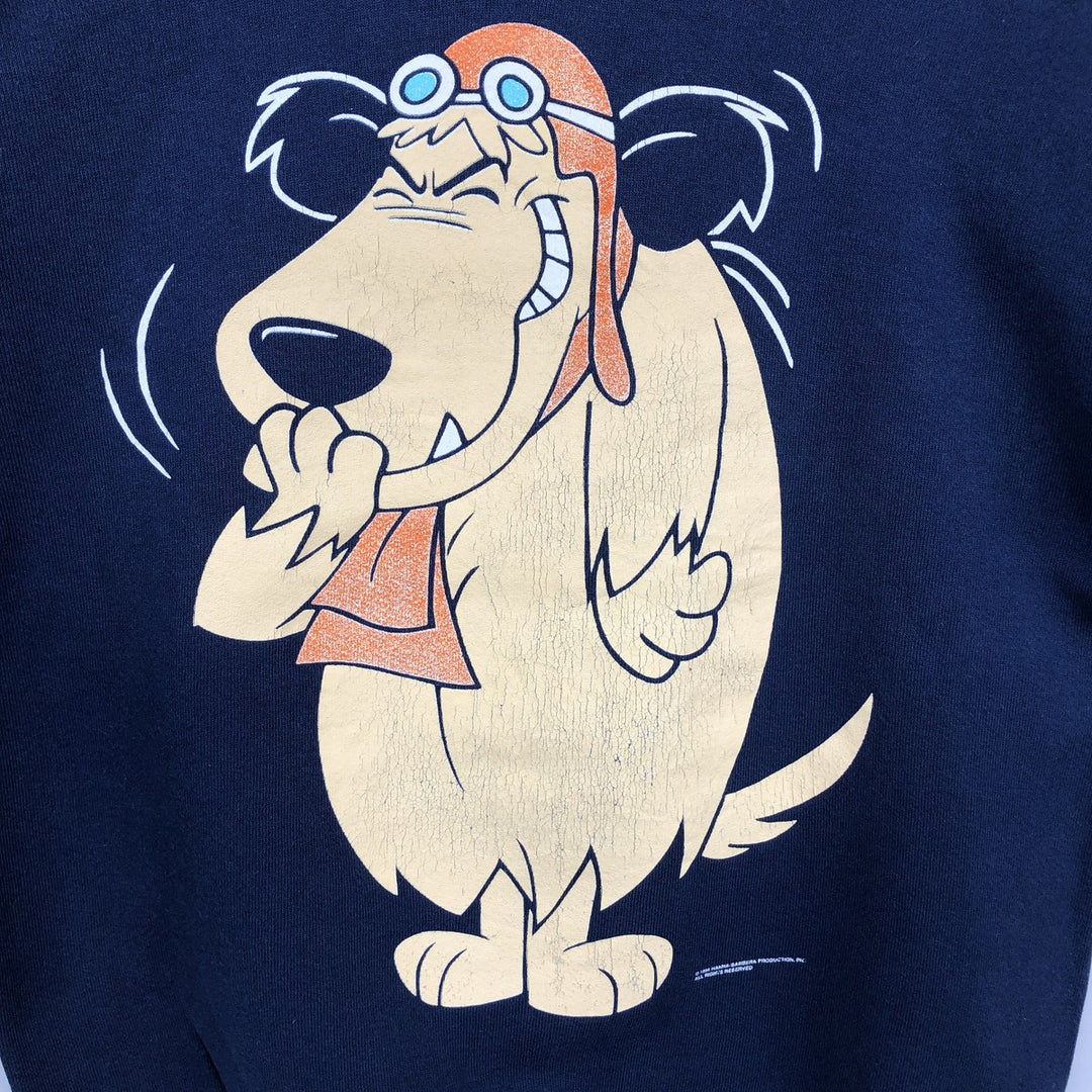 90'S Fruit of the Loom Wacky Races Muttley Character Sweatshirt (Made in USA) cotton navy blue type Vintage Second Hand