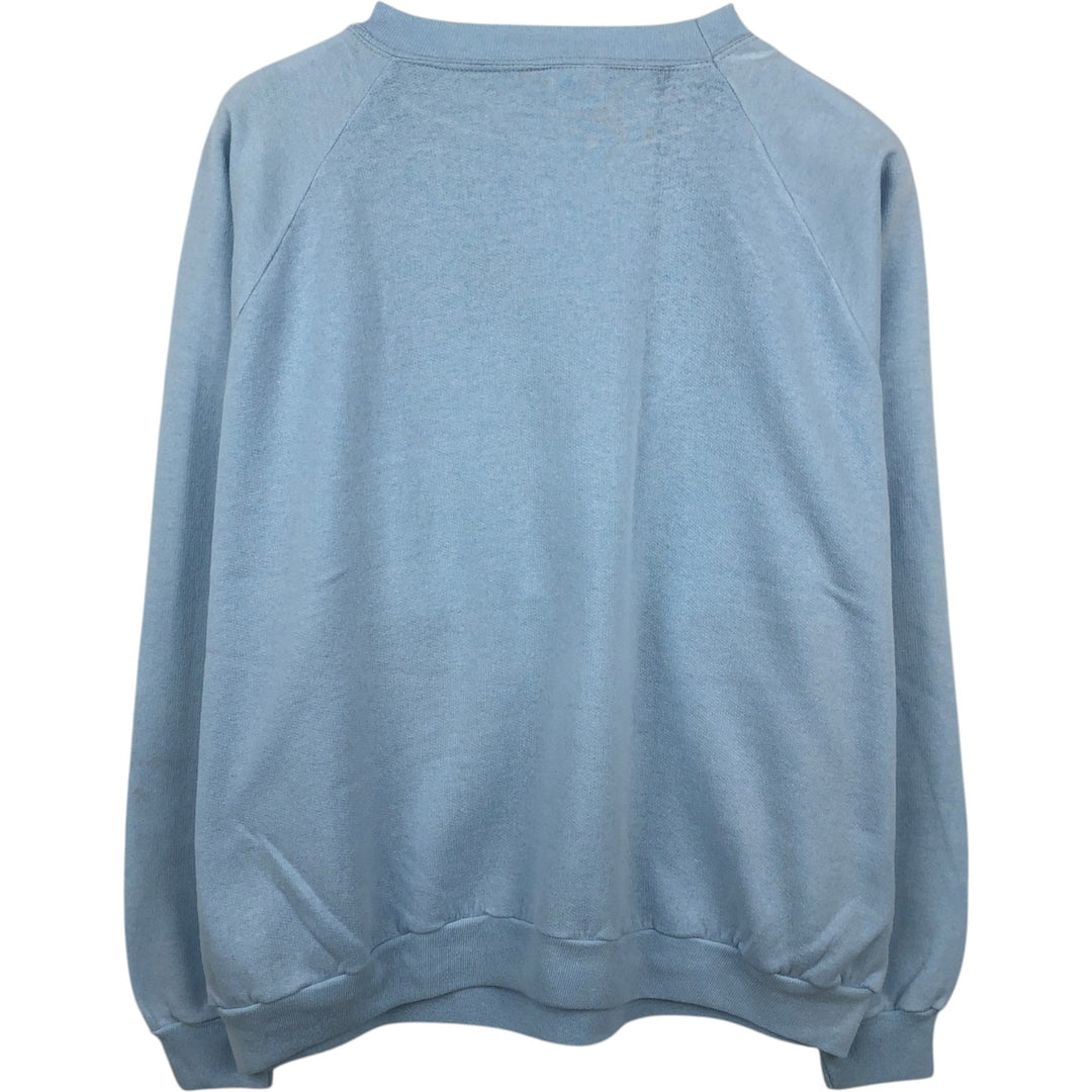 80'S Disney CHARACTER FASHIONS Mickey Mouse Character Sweatshirt, Made in USA, Men's Size XL (approx.) polyester Blue type light blue Vintage Second Hand