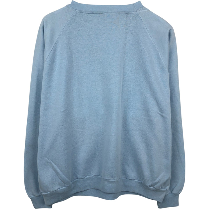 80'S Disney CHARACTER FASHIONS Mickey Mouse Character Sweatshirt, Made in USA, Men's Size XL (approx.) polyester Blue type light blue Vintage Second Hand