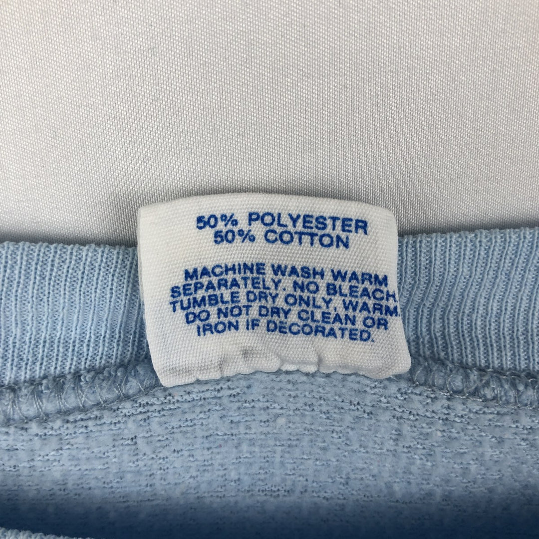 80'S Disney CHARACTER FASHIONS Mickey Mouse Character Sweatshirt, Made in USA, Men's Size XL (approx.) polyester Blue type light blue Vintage Second Hand