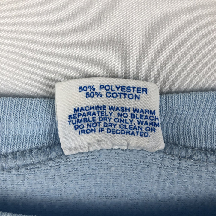 80'S Disney CHARACTER FASHIONS Mickey Mouse Character Sweatshirt, Made in USA, Men's Size XL (approx.) polyester Blue type light blue Vintage Second Hand