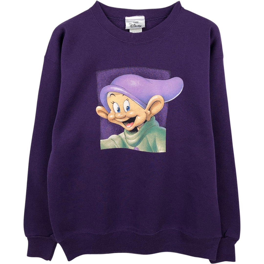 90'S THE DISNEY STORE Snow White and the Seven Dwarfs Dopey Character Sweatshirt, Made in USA, Men's Size M (approx.) cotton purple type Vintage Second Hand