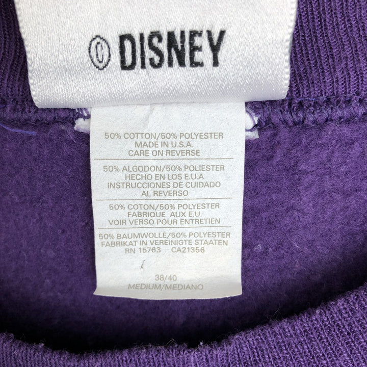 90'S THE DISNEY STORE Snow White and the Seven Dwarfs Dopey Character Sweatshirt, Made in USA, Men's Size M (approx.) cotton purple type Vintage Second Hand