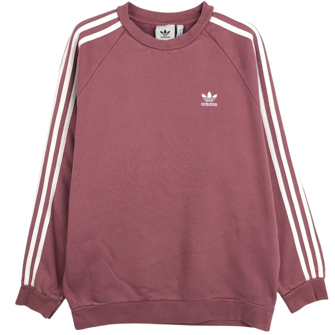 Adidas logo sweatshirt, men's size M cotton Red type red-purple Vintage Second Hand