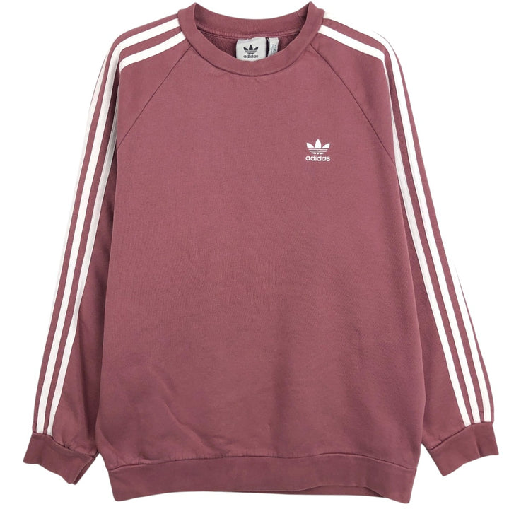 Adidas logo sweatshirt, men's size M cotton Red type red-purple Vintage Second Hand