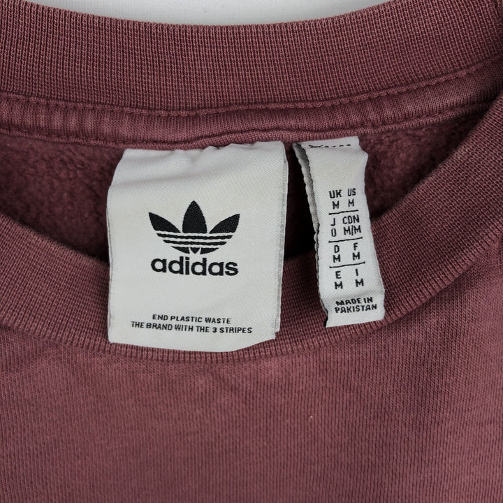 Adidas logo sweatshirt, men's size M cotton Red type red-purple Vintage Second Hand