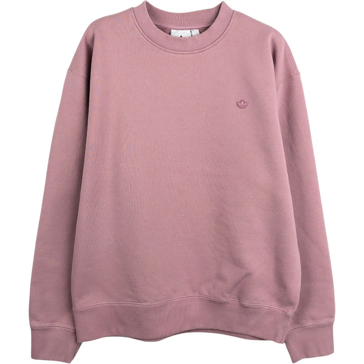 Adidas One Point Logo Sweatshirt Trainer Men's M Size cotton Red type red-purple Vintage Second Hand