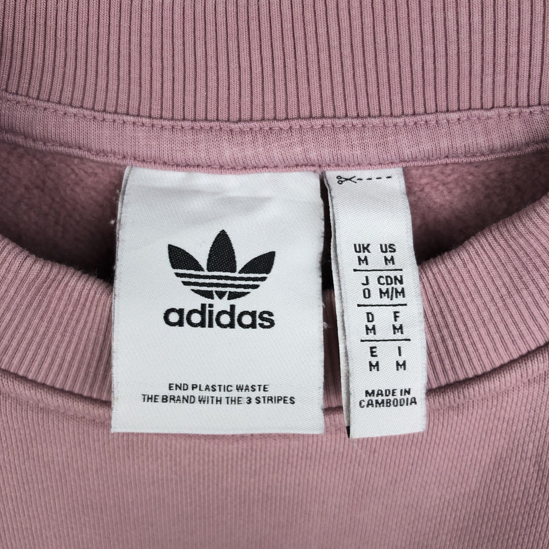Adidas One Point Logo Sweatshirt Trainer Men's M Size cotton Red type red-purple Vintage Second Hand