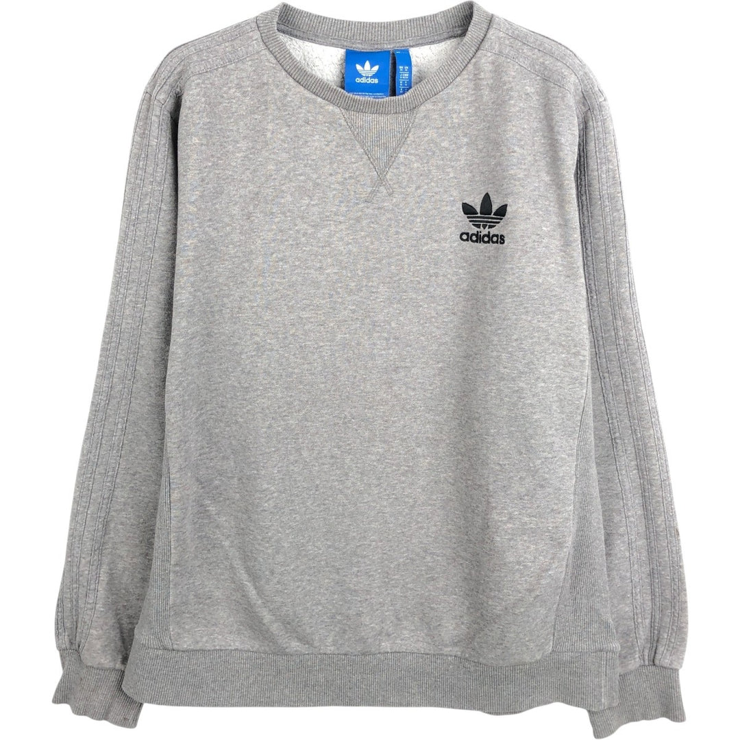 Adidas logo sweatshirt, men's size M cotton gray type Vintage Second Hand
