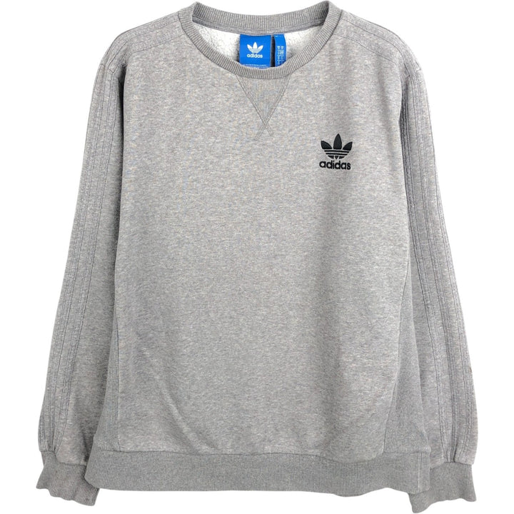Adidas logo sweatshirt, men's size M cotton gray type Vintage Second Hand